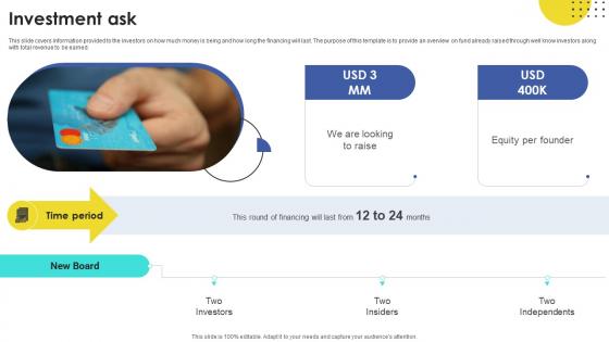 Investment Ask Task Automation Company Investor Funding Elevator Pitch Deck Investment Ask Task Automation Company Investor Funding Elevator Pitch Deck