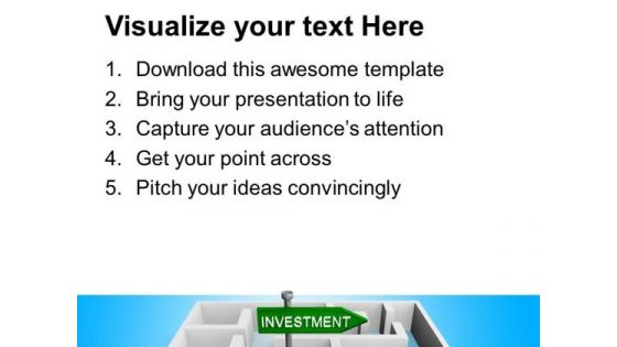 Investment Concept With Labyrinth Finance PowerPoint Templates Ppt Backgrounds For Slides 0113