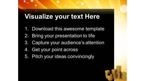 Investment Of Golden Coins Finance PowerPoint Templates And PowerPoint Themes 0912