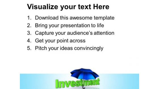 Investment Umbrella Business Finance PowerPoint Templates And PowerPoint Themes 1112