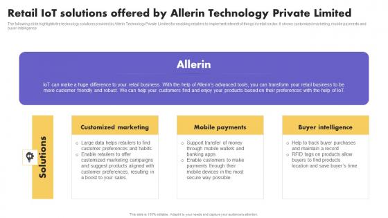 IoT Application In Global Retail IoT Solutions Offered By Allerin Technology Guidelines PDF