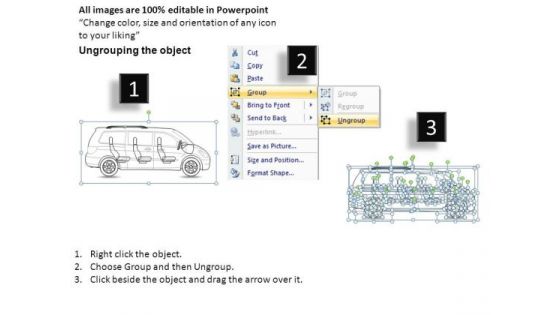 Isolated Green Minivan Side View PowerPoint Slides And Ppt Diagram Templates