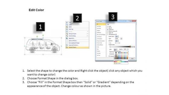 Isolated Green Minivan Side View PowerPoint Slides And Ppt Diagram Templates