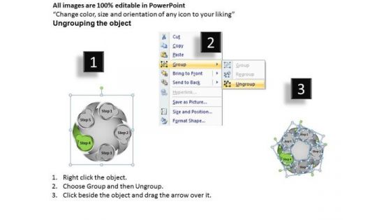 It Business Strategy 5 Circular Steps Illustration Innovation Execution