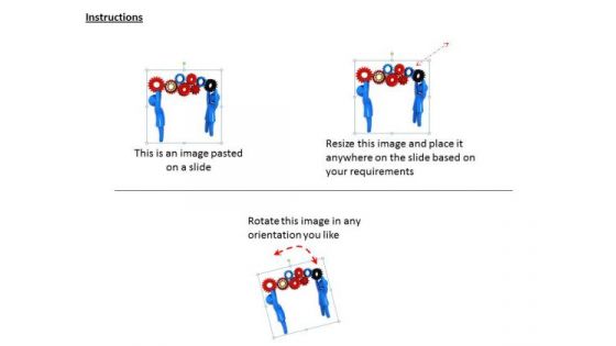 It Business Strategy Two 3d Men With Gear Process Characters