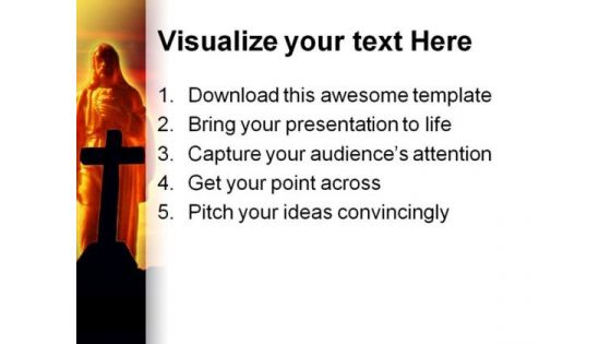 Jesus Cross Religion PowerPoint Template 0610