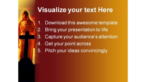 Jesus Cross Religion PowerPoint Template 0610