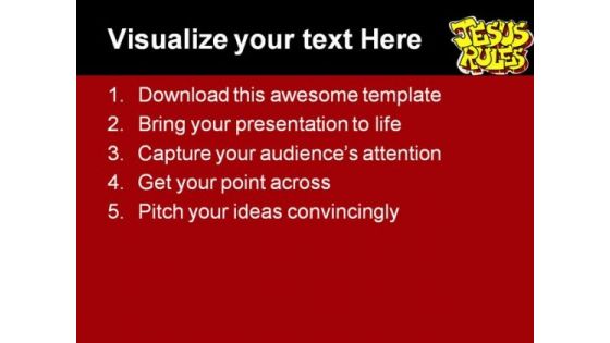 Jesus Rules Religion PowerPoint Template 0610