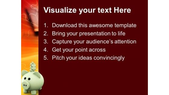 Jigsaw Pieces On Piggy Bank Saving PowerPoint Templates And PowerPoint Themes 1012