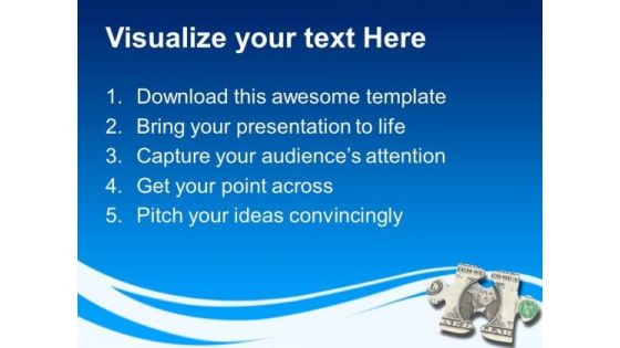 Jigsaw Puzzle With Us Dollar Note Finance PowerPoint Templates Ppt Background For Slides 1112
