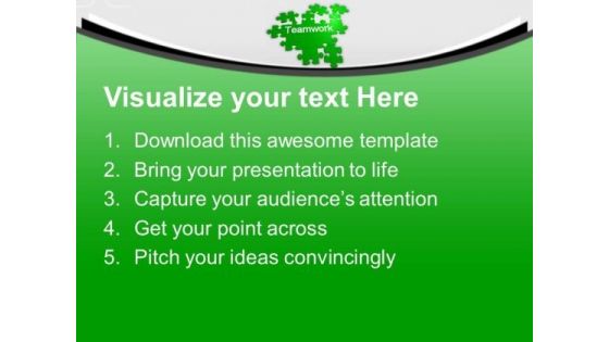 Jigsaw Puzzles Combine To Form Teamwork PowerPoint Templates Ppt Backgrounds For Slides 0113