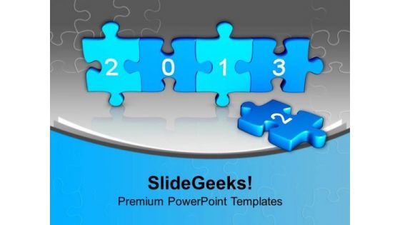 Jigsaw Puzzles With New Year Concept PowerPoint Templates Ppt Backgrounds For Slides 1112