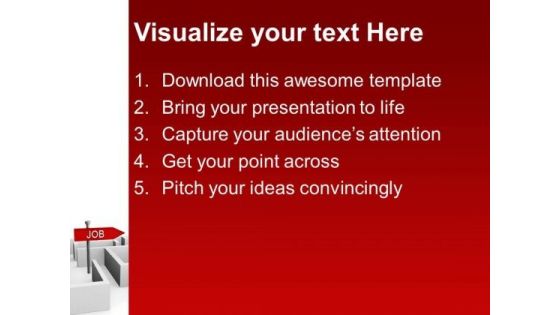 Job Concept With Labyrinth Business PowerPoint Templates Ppt Backgrounds For Slides 1212