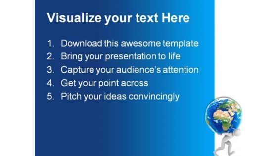 Joe Carrying Earth Globe PowerPoint Themes And PowerPoint Slides 0311