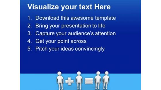 Joint Efforts Can Equivalent To Two Individual PowerPoint Templates Ppt Backgrounds For Slides 0713