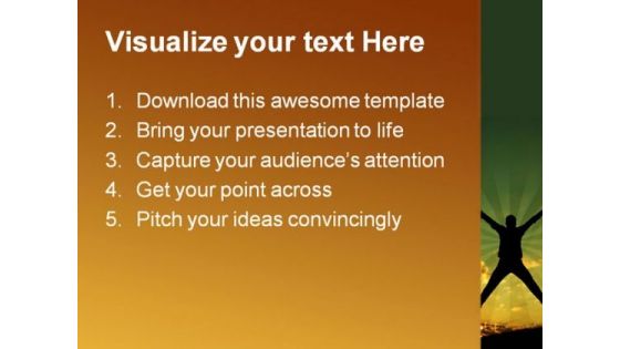 Jump Of Joy Nature PowerPoint Themes And PowerPoint Slides 0611