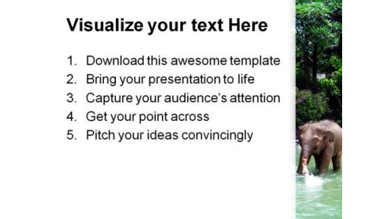 Jungle Elephant Animals PowerPoint Themes And PowerPoint Slides 0211