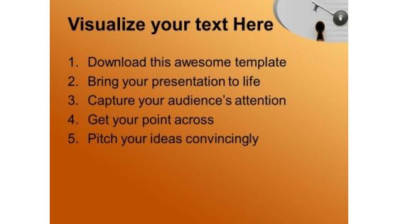 Key And Golden Keyhole Lock PowerPoint Templates Ppt Backgrounds For Slides 0213