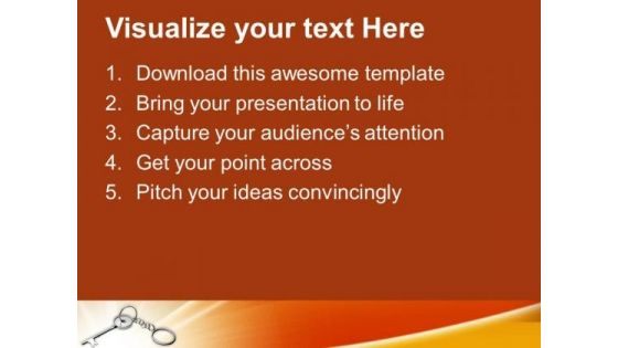 Key Chain Over Bright Colorful Background PowerPoint Templates Ppt Backgrounds For Slides 0113