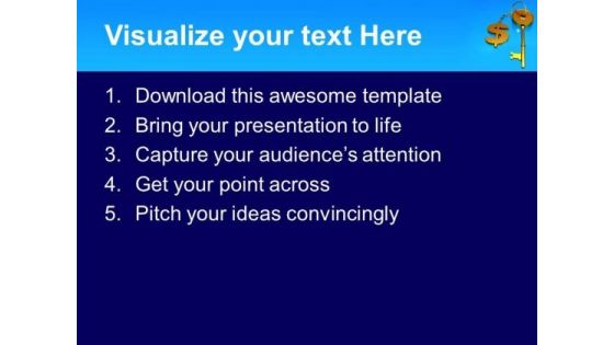 Key Chained To Dollar Success PowerPoint Templates Ppt Backgrounds For Slides 1212