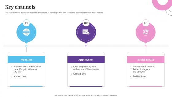 Key Channels E Commerce Platform For Furniture PPT Slide BMC SS V