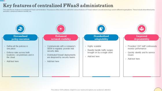 Key Features Of Centralized Fwaas Administration Network Security Introduction Pdf