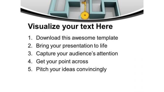 Key In Labyrinth Search Complex Situation PowerPoint Templates Ppt Backgrounds For Slides 0213