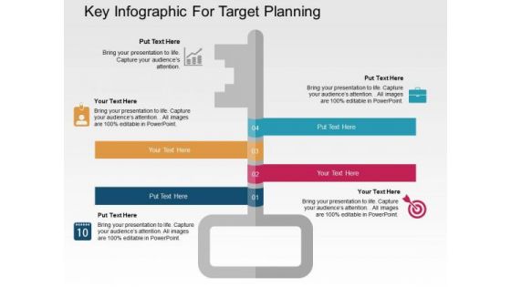 Key Infographic For Target Planning PowerPoint Templates
