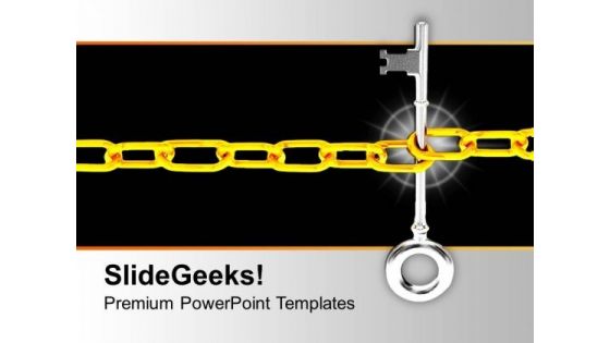 Key Locked With Chain Security PowerPoint Templates Ppt Backgrounds For Slides 0113