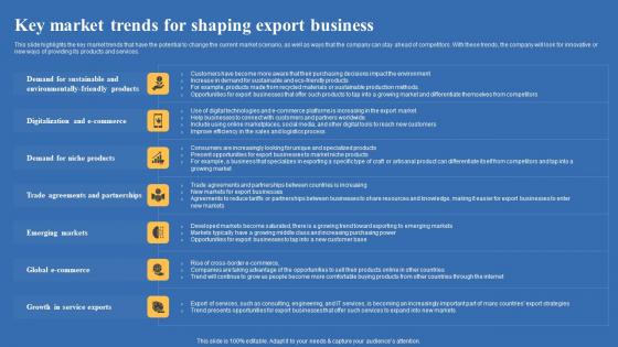 Key Market Trends For Shaping Export Business Export Business Plan Infographics Pdf Key Market Trends For Shaping Export Business Export Business Plan Infographics Pdf
