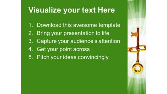 Key Of Success Tied To Chain Background PowerPoint Templates And PowerPoint Themes 1012