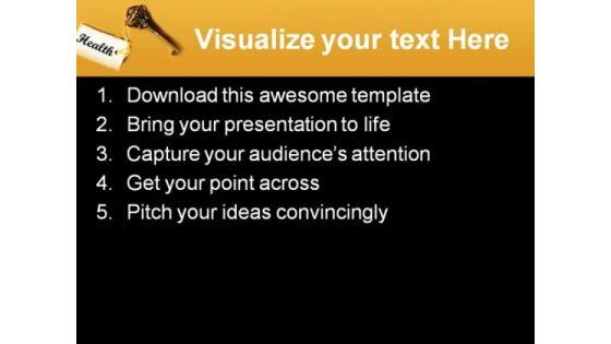Key To Health Medical PowerPoint Templates And PowerPoint Backgrounds 0311
