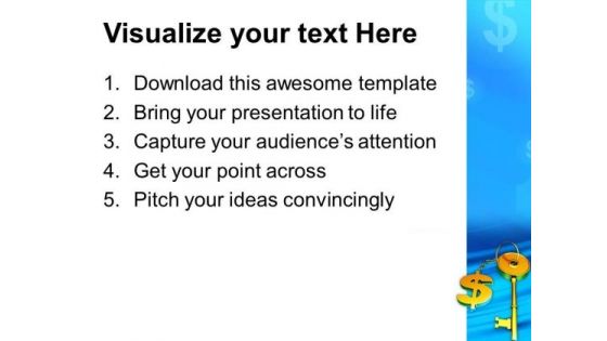 Key To Money Savings Security PowerPoint Templates Ppt Backgrounds For Slides 1212