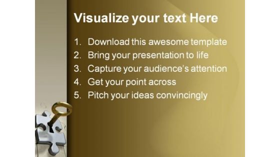 Key To Puzzle Success PowerPoint Template 0510