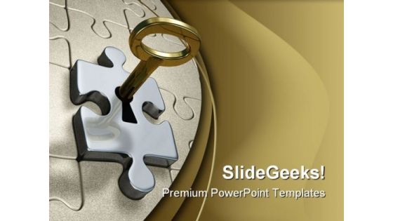 Key To Puzzle Success PowerPoint Template 0510