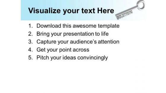 Key To Solution Business Concept PowerPoint Templates Ppt Backgrounds For Slides 0213
