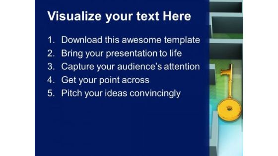 Key To Success In Labyrinth PowerPoint Templates Ppt Backgrounds For Slides 0113