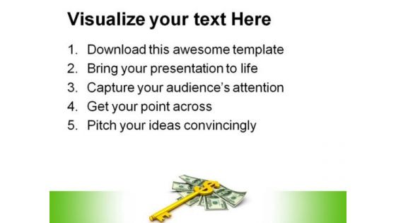 Key With Dollar Finance Security PowerPoint Templates And PowerPoint Backgrounds 0911