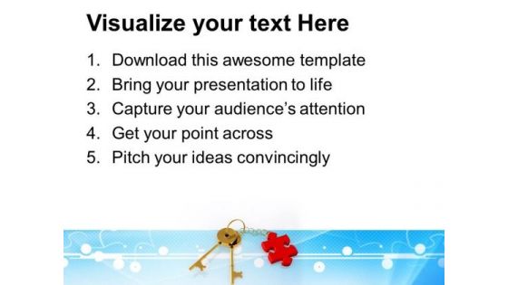 Key With Puzzle Piece Finance PowerPoint Templates And PowerPoint Themes 1012