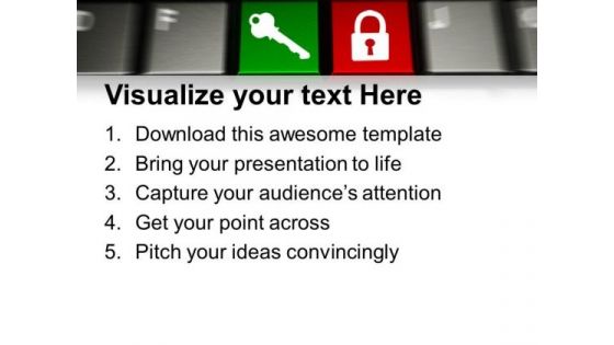 Keyboard Symbol With Key Security PowerPoint Templates And PowerPoint Themes 0912