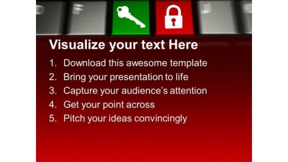 Keyboard Symbol With Key Security PowerPoint Templates And PowerPoint Themes 0912