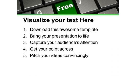 Keyboard With Free On Green Button PowerPoint Templates Ppt Backgrounds For Slides 0213
