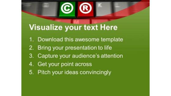 Keyboard With Keys For Copyright C R PowerPoint Templates Ppt Backgrounds For Slides 0213