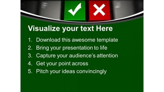 Keyboard With Right Wrong Keys Decision PowerPoint Templates Ppt Backgrounds For Slides 1212