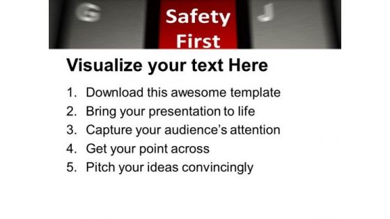 Keyboard With Safety First Security PowerPoint Templates Ppt Backgrounds For Slides 0113