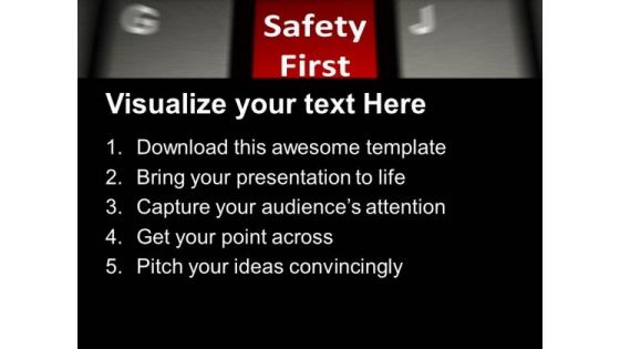 Keyboard With Safety First Security PowerPoint Templates Ppt Backgrounds For Slides 0113