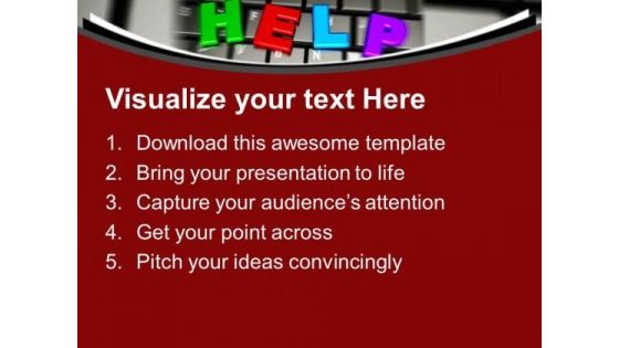 Keyboard With The Word Of Help PowerPoint Templates Ppt Backgrounds For Slides 0113