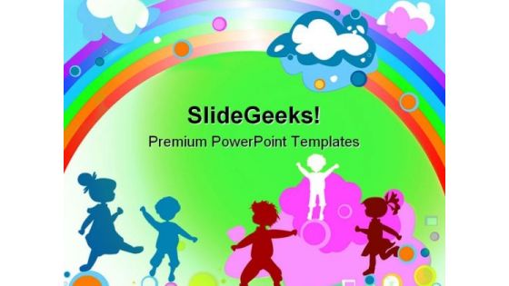 Kids And Rainbow Entertainment PowerPoint Templates And PowerPoint Backgrounds 0511