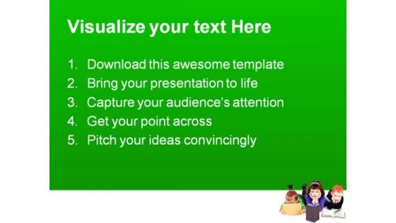 Kids Reading Books Education PowerPoint Template 1110