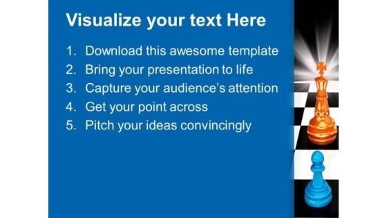 King Chess Pieces Success PowerPoint Templates And PowerPoint Themes 0812